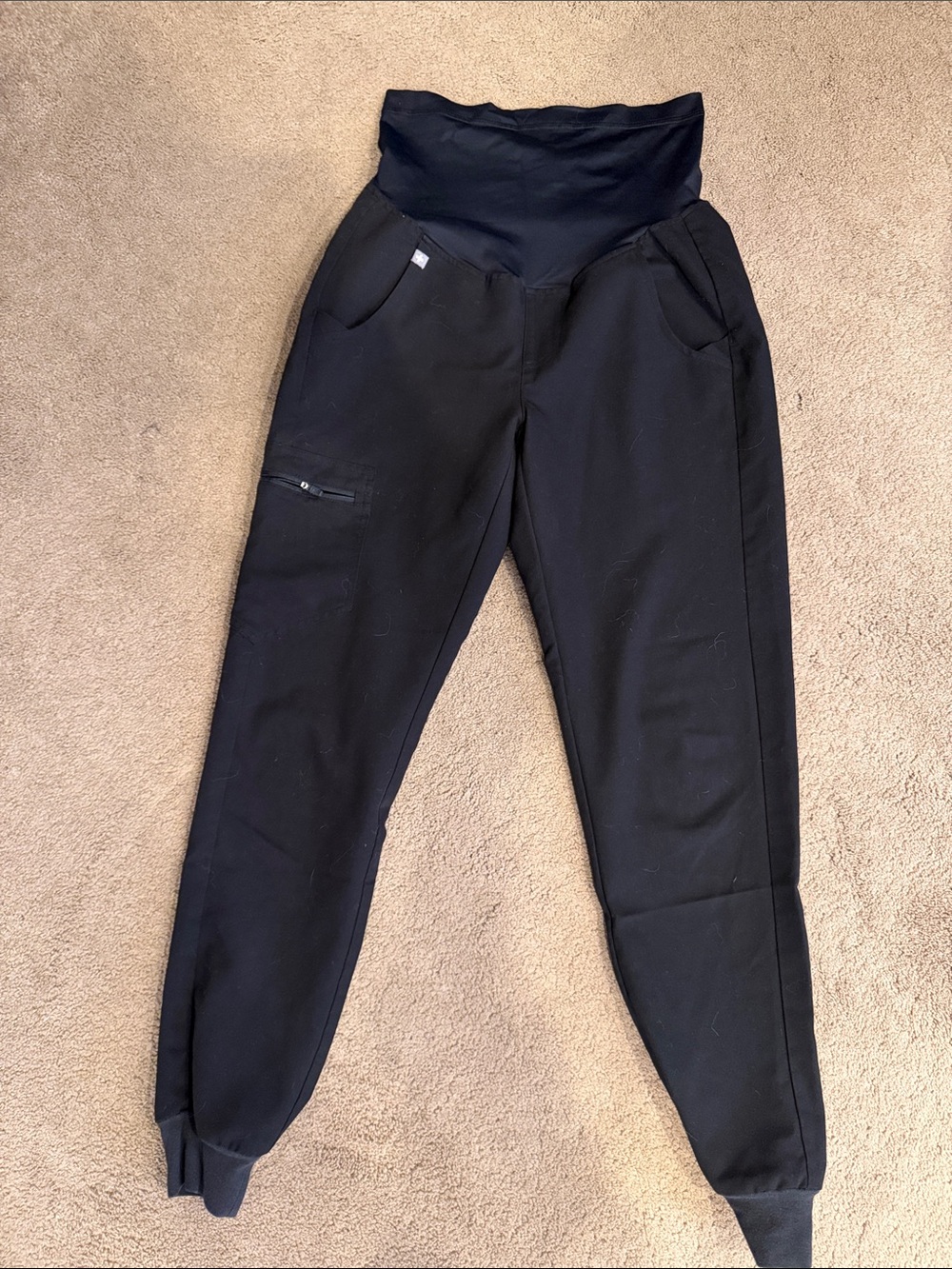 Black High-Waist maternity scrubs